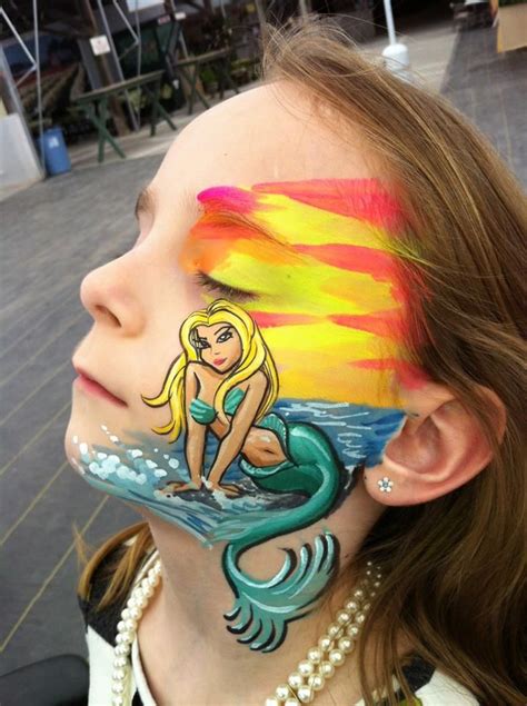 Mermaid Scene Facepaint Face Painting Easy Face Painting Designs
