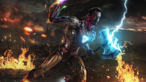 Iron Man Stormbreaker With Infinity Gauntlet Wallpaper K