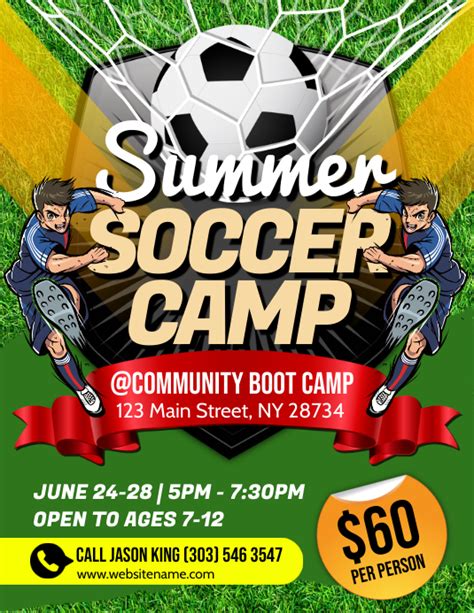 Plantilla De Summer Soccer Camp Flyer Postermywall