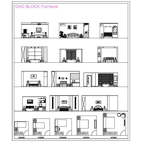 Cad Blocks Furniture Bedroom Living Room And Dining Room Cad Files