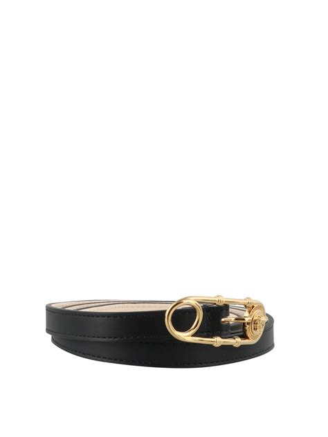 Belts Versace Safety Pin Leather Belt Dcdh686dv3tk41ot