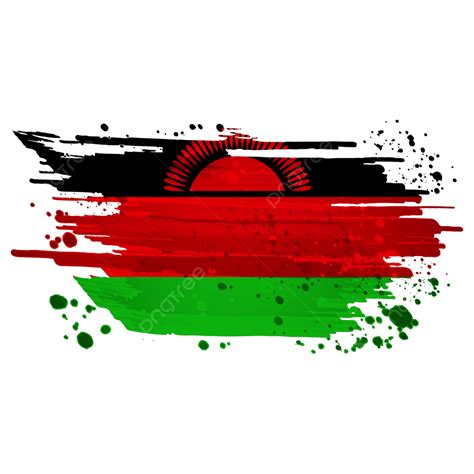 Malawi Flag White Transparent Malawi Flag Watercolor Paint Brush