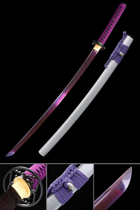 Purple Katana Handmade Japanese Katana Sword With Purple Blade