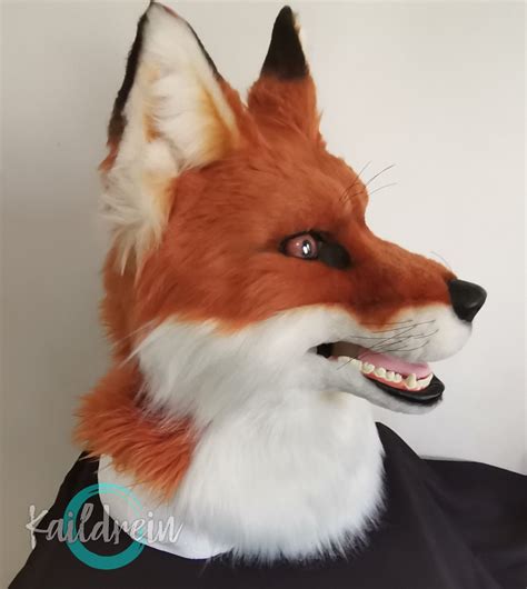 Realistic Fox Fursuit Head Costume Prop Cosplay Faux Fur Etsy