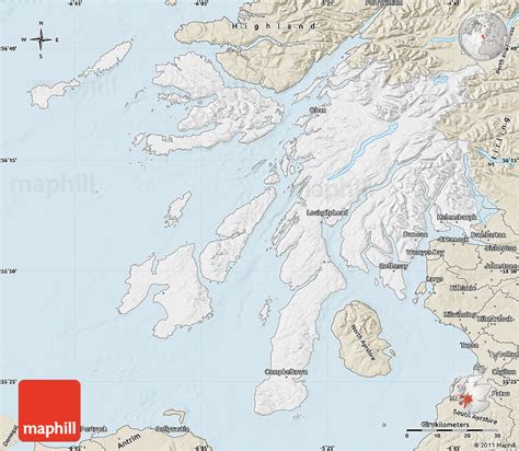 Classic Style Map Of Argyll And Bute