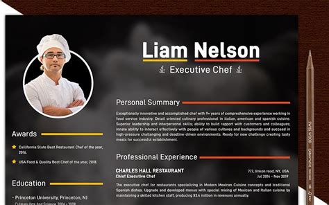 Restaurant Chef Resume Template 119256 Templatemonster