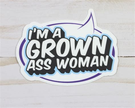 Grown Ass Woman Sticker Etsy