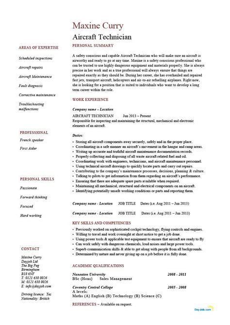 12 Aircraft Mechanic Resume Example That You Can Imitate