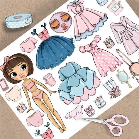 Printable Paper Doll Blythe With Clothes Digital PDF Instant Etsy