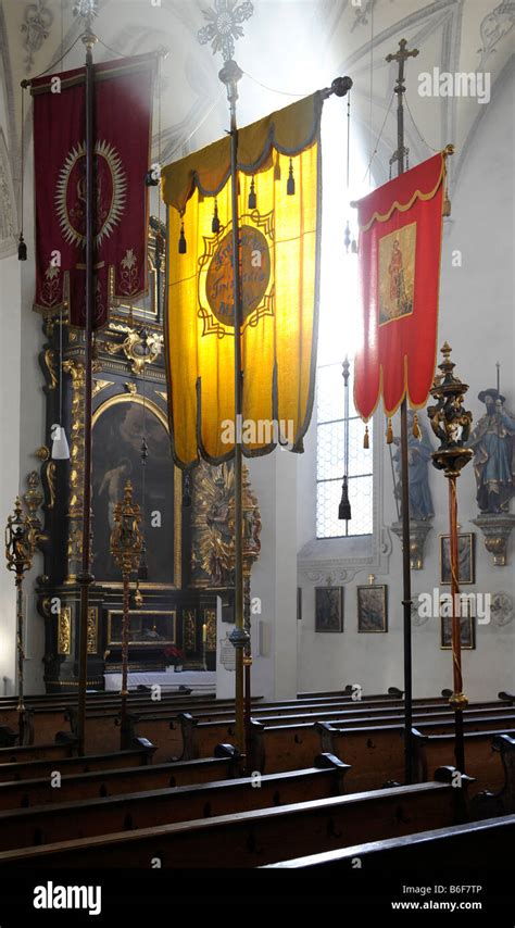 Church Flags In The Catholic Parish Church Of St Andreas In