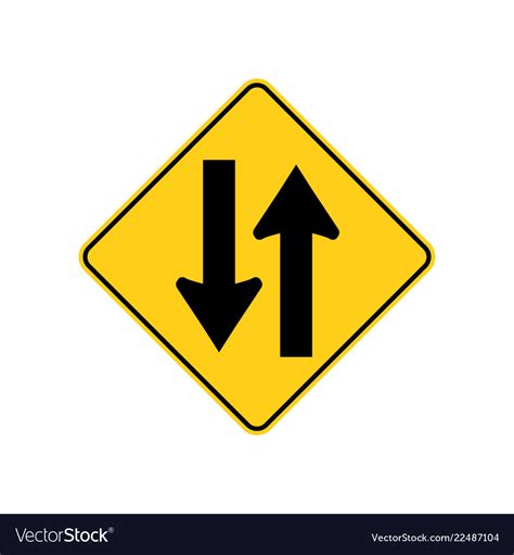 Usa Traffic Road Signs Two Way Traffic Ahead Vector Image
