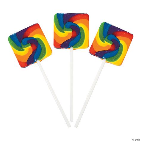 Rainbow Square Swirl Lollipops Discontinued