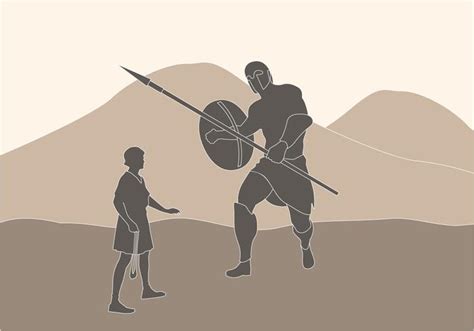 Vector Illustration Of David And Goliath Vector Art At Vecteezy My