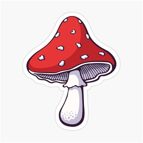 Glossy Sticker Kawaii Sticker Vinyl Sticker Mushrooms Mushroom Sticker