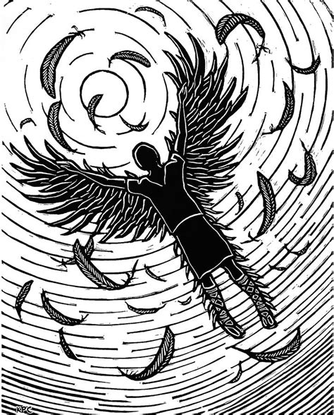 Icarus Drawing By Kenneth Cobb