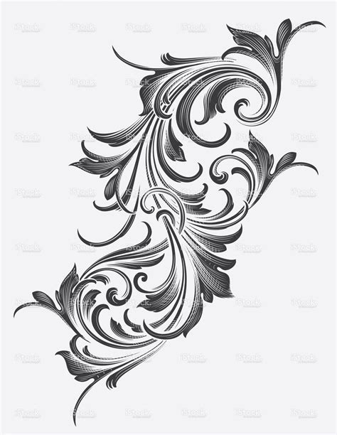 Victorian Acanthus Scrollwork Ornate Tattoo Filigree Tattoo Filagree