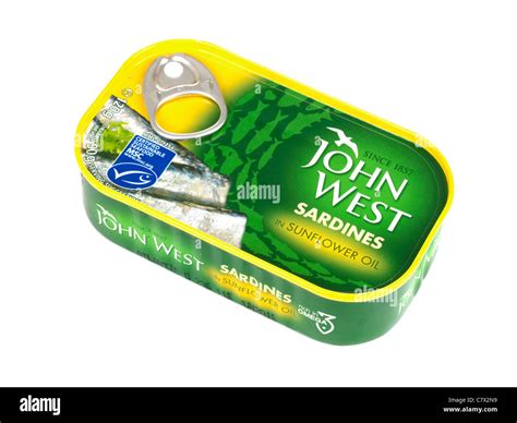 Tin Tinned Can Canned John West Sardine Sardines Hi Res Stock