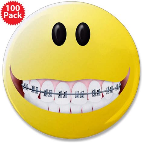 Braces Smiley Face 3 5 Button 100 Pack 179 99 Brace Face Dental