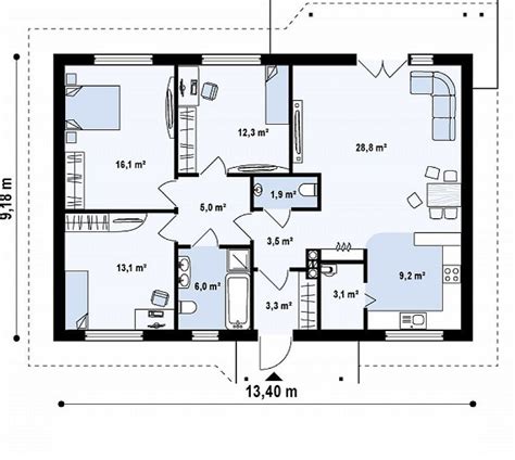 100 Square Meter House Floor Plan