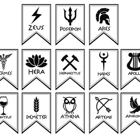 Greek Gods Symbols Banner Percy Jackson Inspired Perfect Banner If You Are Organizing A Greek
