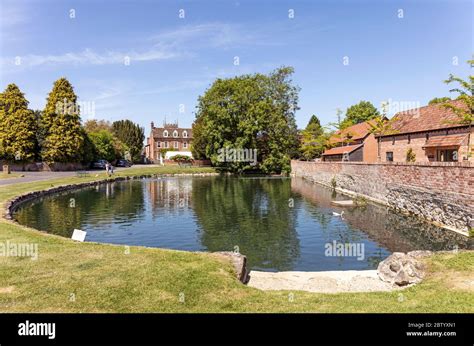 The Duck Pond In The Village Of Urchfont Wiltshire England Uk Stock