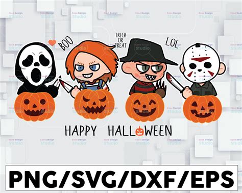 Horror Movie Chibi Halloween Characters Svg Halloween Svg Babies
