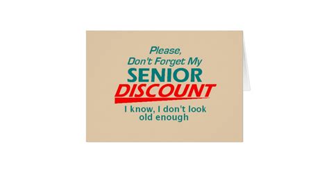 Senior Discount Card Zazzle