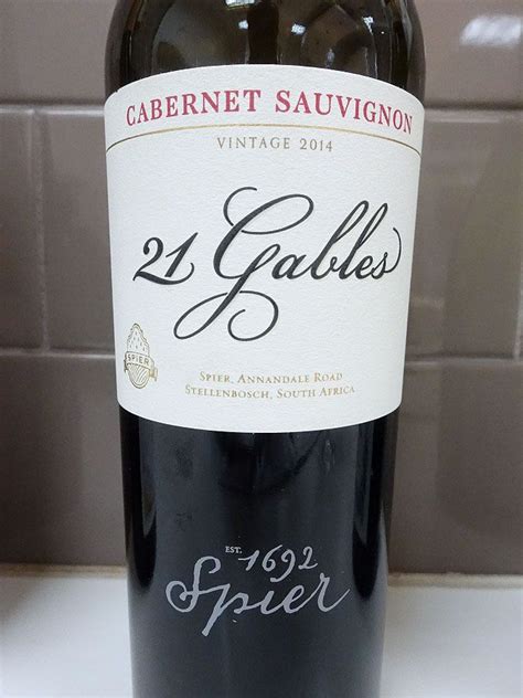 Spier 21 Gables Cabernet Sauvignon 2014 92 Pts Sauvignon Blanc