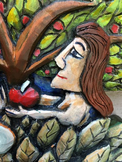 Adam And Eve 14 Close Up Details Folk Art Mary