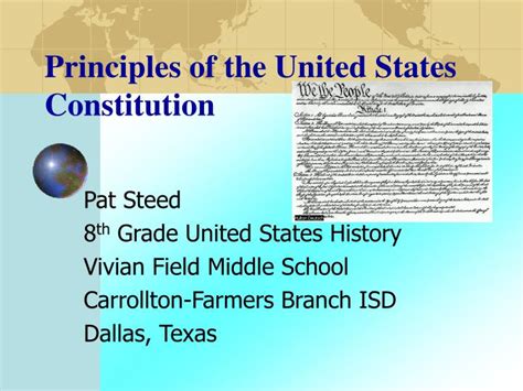 Ppt Principles Of The United States Constitution Powerpoint