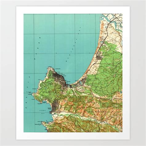 Vintage Map Of Monterey California 1941 Art Print By Bravuramedia