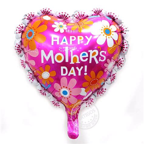 18inch Heart Shape Happy Mothers Day Balloons For Mothers Surprise