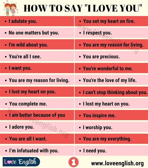 Romantic Ways To Say I Love You In English Love English Say I Love You Good Vocabulary