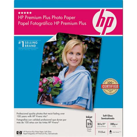 Hp Premium Plus Photo Paper Soft Gloss 85x11 25 Q6569a Bandh