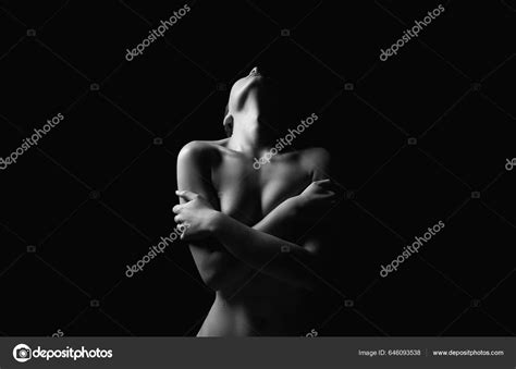 Silueta Mujer Desnuda Oscuridad Hermoso Desnudo Cuerpo Chica Fotograf A De Stock
