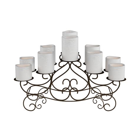 Lavish Home 10 Candle Candelabra With Swirl Design Handcrafted Iron