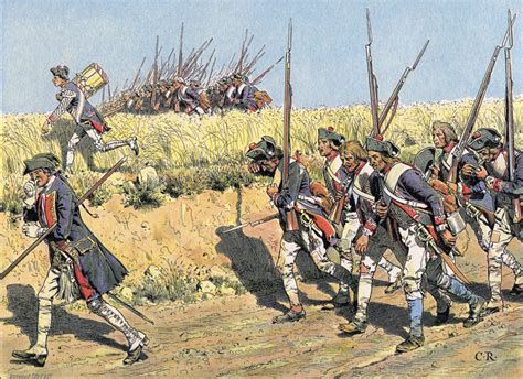Prussian Infantry Advance To Meet The Russian Army At The Battle Of