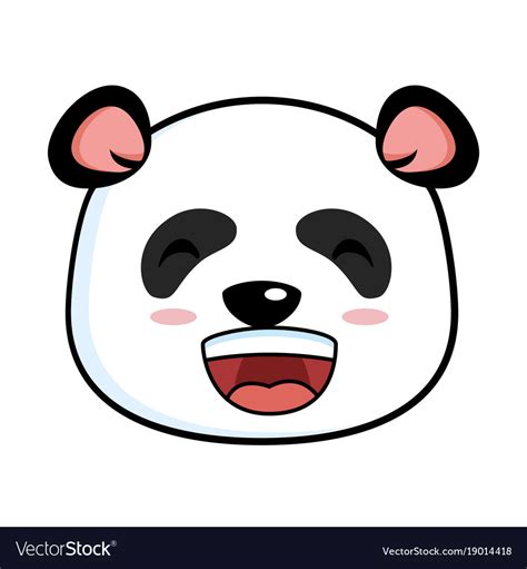 cute panda happy emoji kawaii royalty free vector image