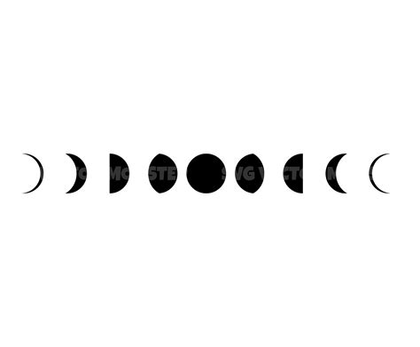 Moon Phases Svg Vector Cut File For Cricut Silhouette Pdf Etsy