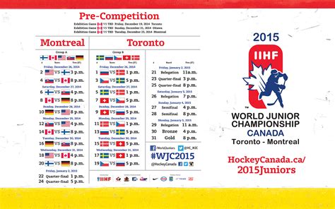 To advance to friday's world junior gold medal game. Schedule announced for 2015 IIHF World Junior Championship