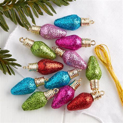 Miniature Glittered Christmas Bulb Ornaments Christmas Ornaments