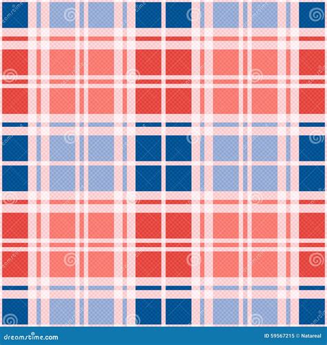 Rectangular Seamless Pattern In Red An Blue Trendy Hues Stock Vector