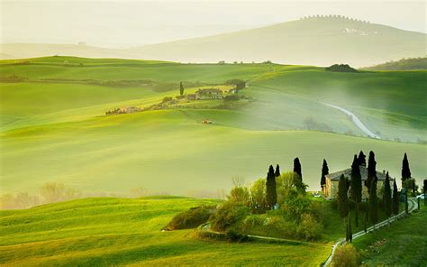 Hd Wallpaper Italy Tuscany Nature Summer Countryside House Green