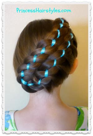 Variety of easter hairstyles hairstyle ideas and hairstyle options. Easter Hairstyles - Diagonal Stacked Ribbon Braid Updo ...