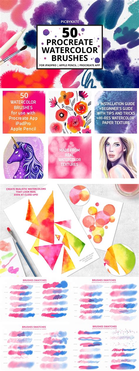 Maybe you would like to learn more about one of these? 50 Procreate Watercolor Brushes | Procreate brushes free ...
