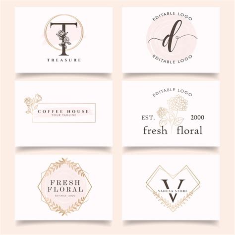 Premium Vector Feminine Flower Floral Letter Logo Editable Template