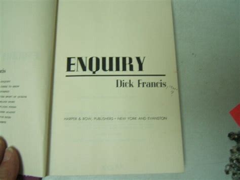dick francis enquiry first us edition ex lib dust jacket 1969 ebay