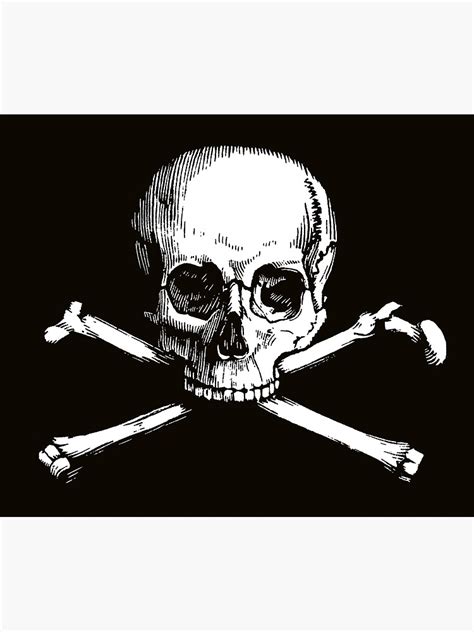 Skull And Crossbones Jolly Roger Pirate Flag Deaths Head Black