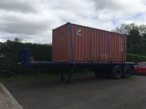 20 Foot Shipping Container On A Trailer Ready For Delivery In