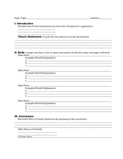 Basic Outline Of A Paper Free Download